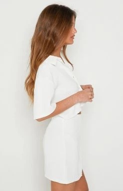 BB Exclusive Arya White Cut Out Shirt Dress New