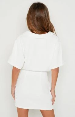 BB Exclusive Arya White Cut Out Shirt Dress New