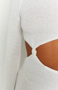 BB Exclusive New Arya White Long Sleeve Maxi Dress