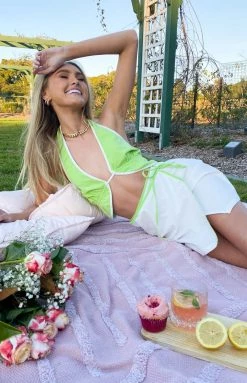 BB Exclusive Bottoms Ash White Wrap Mini Skirt