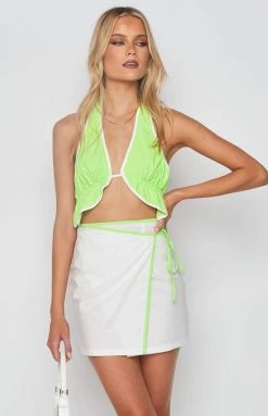 BB Exclusive Bottoms Ash White Wrap Mini Skirt