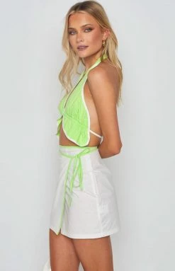 BB Exclusive Bottoms Ash White Wrap Mini Skirt