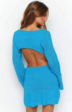 BB Exclusive Dresses Astrid Blue Crochet Mini Dress 11 BB Exclusive Dresses Astrid Blue Crochet Mini Dress