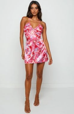 BB Exclusive Atlanta Pink Floral Mini Dress Dresses