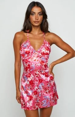 BB Exclusive Atlanta Pink Floral Mini Dress Dresses