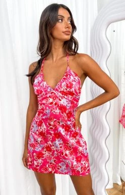 BB Exclusive Atlanta Pink Floral Mini Dress Dresses
