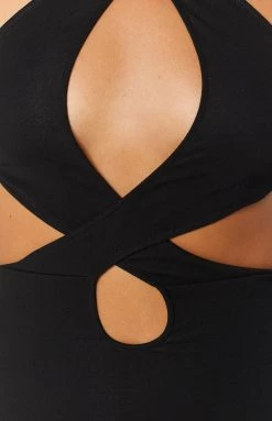 BB Exclusive Dresses Aubrielle Black Cut Out Mini Dress