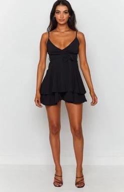 Beginning Boutique Auguste Playsuit Black Extended Sizes