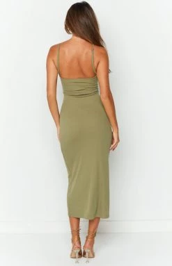 BB Exclusive Autonomy Khaki Midi Dress