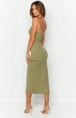 BB Exclusive Autonomy Khaki Midi Dress