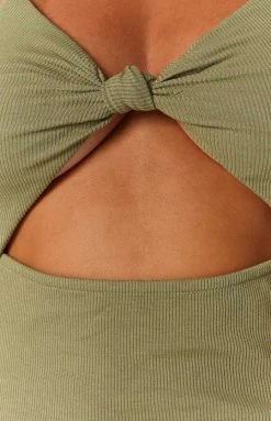 BB Exclusive Autonomy Khaki Midi Dress