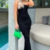 BB Exclusive Dresses Ava Black Strapless Knit Maxi Dress