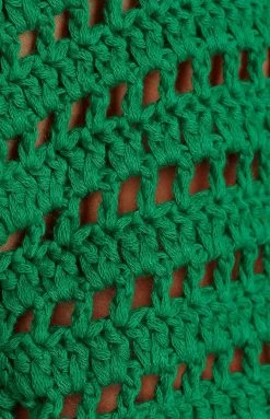 BB Exclusive Avani Green Halter Neck Crochet Top