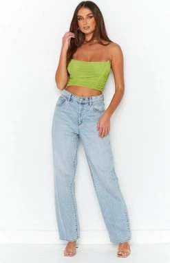 BB Exclusive Azalea Green Ruched Corset Top Tops