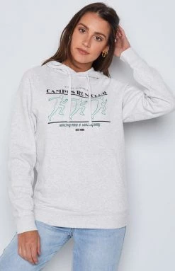 Beginning Boutique BB Run Club Grey Marle Hoodie Outerwear