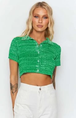 BB Exclusive Tops Beth Knit Polo Green