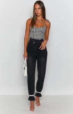 Beginning Boutique Tops Deliah Gingham Crop Top