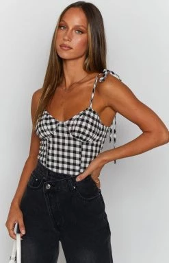 Beginning Boutique Tops Deliah Gingham Crop Top