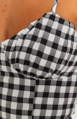 Beginning Boutique Tops Deliah Gingham Crop Top