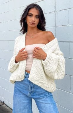 BB Exclusive Bad Habits Cream Knit Cardigan Tops