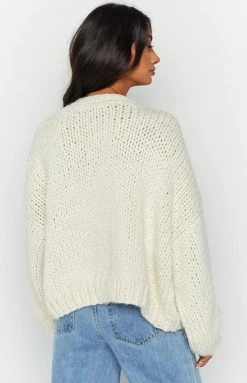 BB Exclusive Bad Habits Cream Knit Cardigan Tops