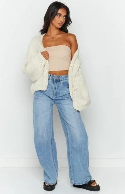 BB Exclusive Bad Habits Cream Knit Cardigan Tops