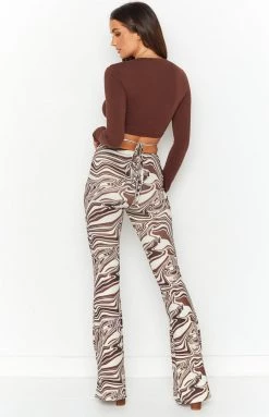 Beginning Boutique Baleska Brown Printed Pants 10 Beginning Boutique Baleska Brown Printed Pants