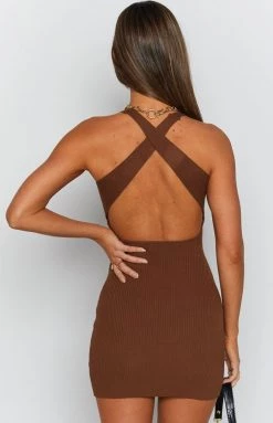 Beginning Boutique Dresses Ramona Cross Back Mini Knit Dress Chocolate 17 Beginning Boutique Dresses Ramona Cross Back Mini Knit Dress Chocolate