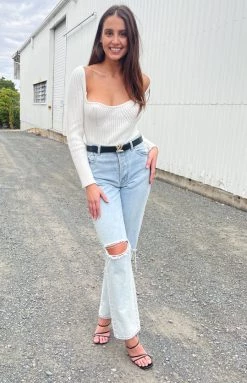 Beginning Boutique Be Mine Long Sleeve Top White