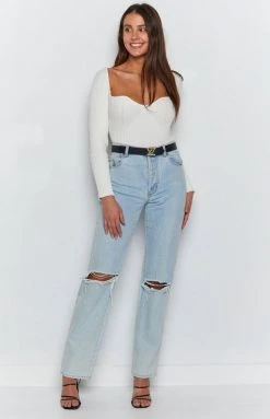 Beginning Boutique Be Mine Long Sleeve Top White