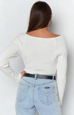 Beginning Boutique Be Mine Long Sleeve Top White