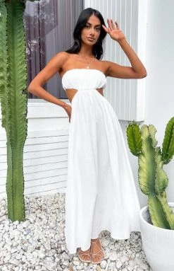 Beginning Boutique New Bea White Midi Dress