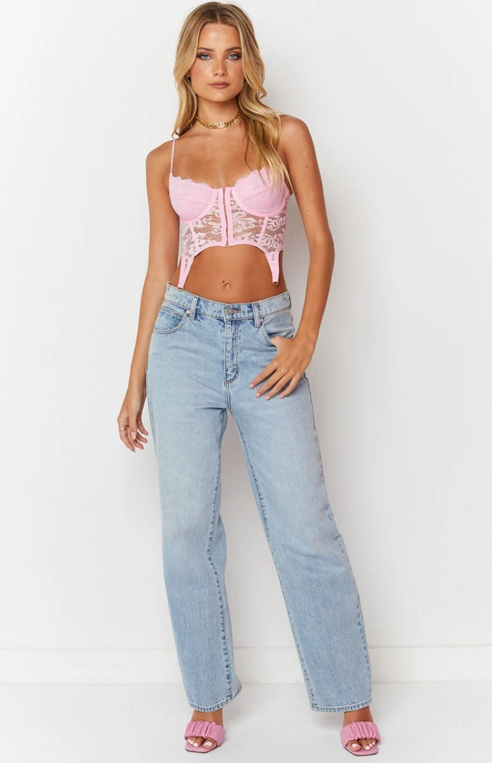 BB Exclusive Tops Beckster Pink Garter Corset Top 2 BB Exclusive Tops Beckster Pink Garter Corset Top