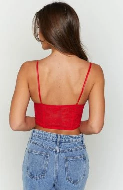 BB Exclusive New Beckster Red Garter Corset Top