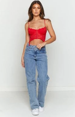 BB Exclusive New Beckster Red Garter Corset Top