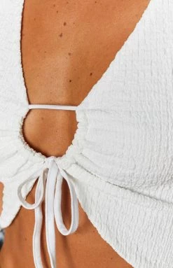 BB Exclusive Bella Crop Top White Tops