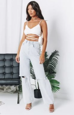 Beginning Boutique Tops Belle Crop Top White