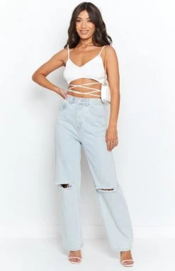 Beginning Boutique Tops Belle Crop Top White