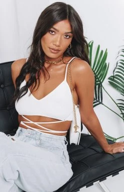 Beginning Boutique Tops Belle Crop Top White