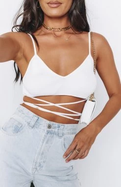 Beginning Boutique Tops Belle Crop Top White
