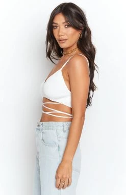 Beginning Boutique Tops Belle Crop Top White