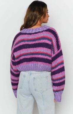 BB Exclusive Outerwear Belmont Stripe Sweater Purple 15 BB Exclusive Outerwear Belmont Stripe Sweater Purple