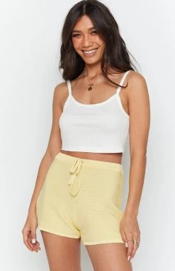 Beginning Boutique Berkley Knit Shorts Yellow