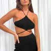 Beginning Boutique Berla Black Halter Top