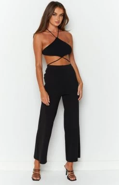 Beginning Boutique Berla Black Halter Top