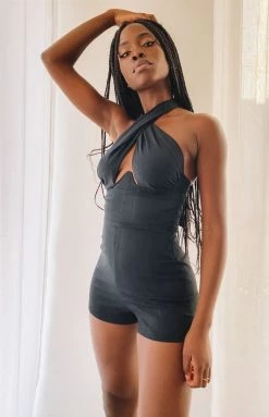 BB Exclusive Berlin Playsuit Black Extended Sizes