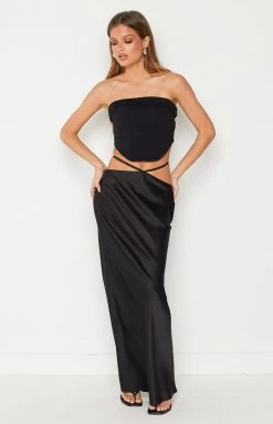 BB Exclusive Bethenie Black Maxi Skirt