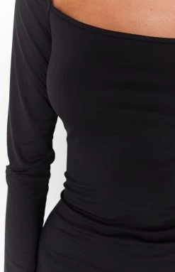 BB Exclusive Bianca Black Longsleeve Mini Dress New 12 BB Exclusive Bianca Black Longsleeve Mini Dress New