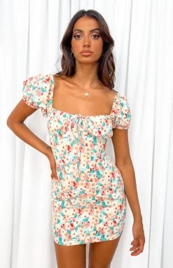 BB Exclusive Dresses Billee Multi Floral Puff Sleeve Dress