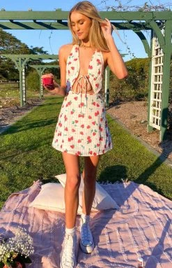 BB Exclusive Dresses Billie White Halter Mini Dress